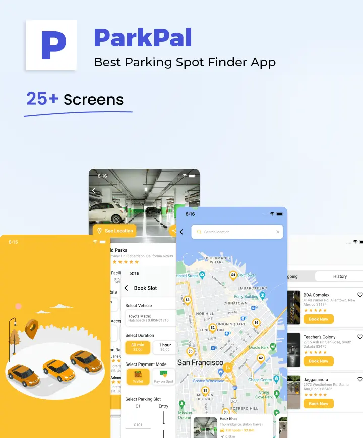 Mobile app concept — ParkPal (React App Development).